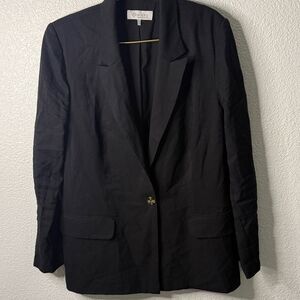 WAYF- oversized Black one button blazer Jacket- Medium
